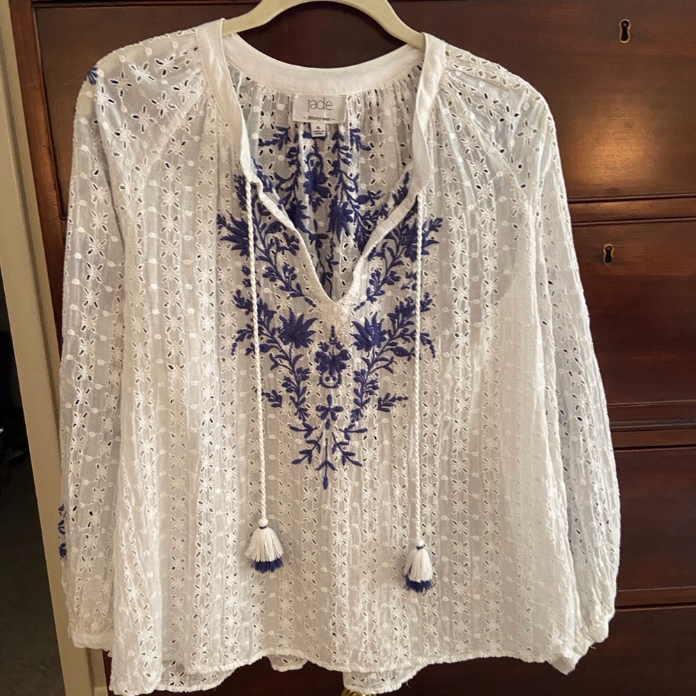 Johnny was eyelet embroidered blouse Size M